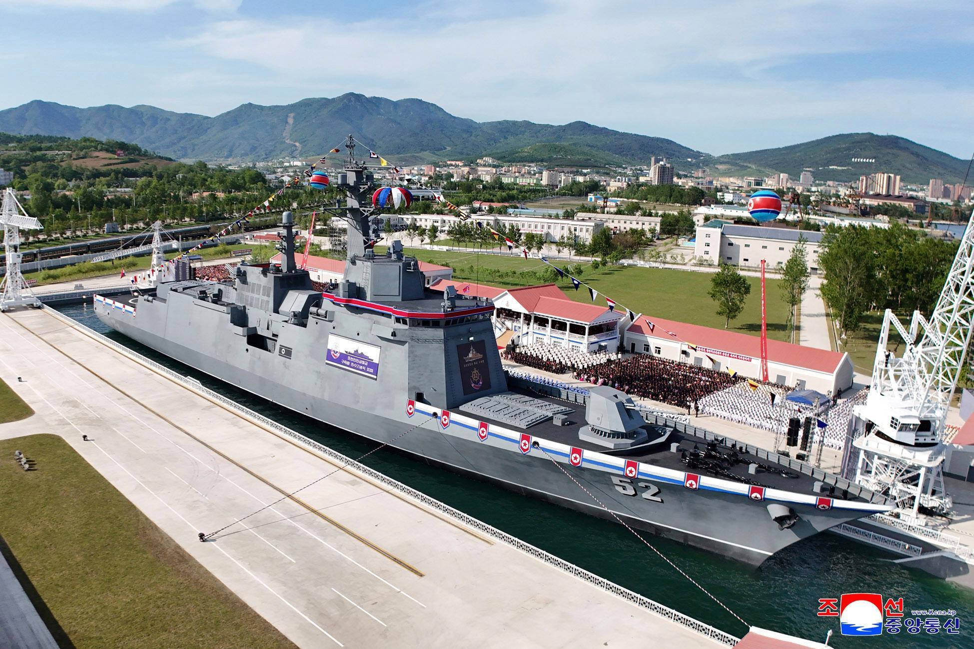 North Korea launches repaired destroyer