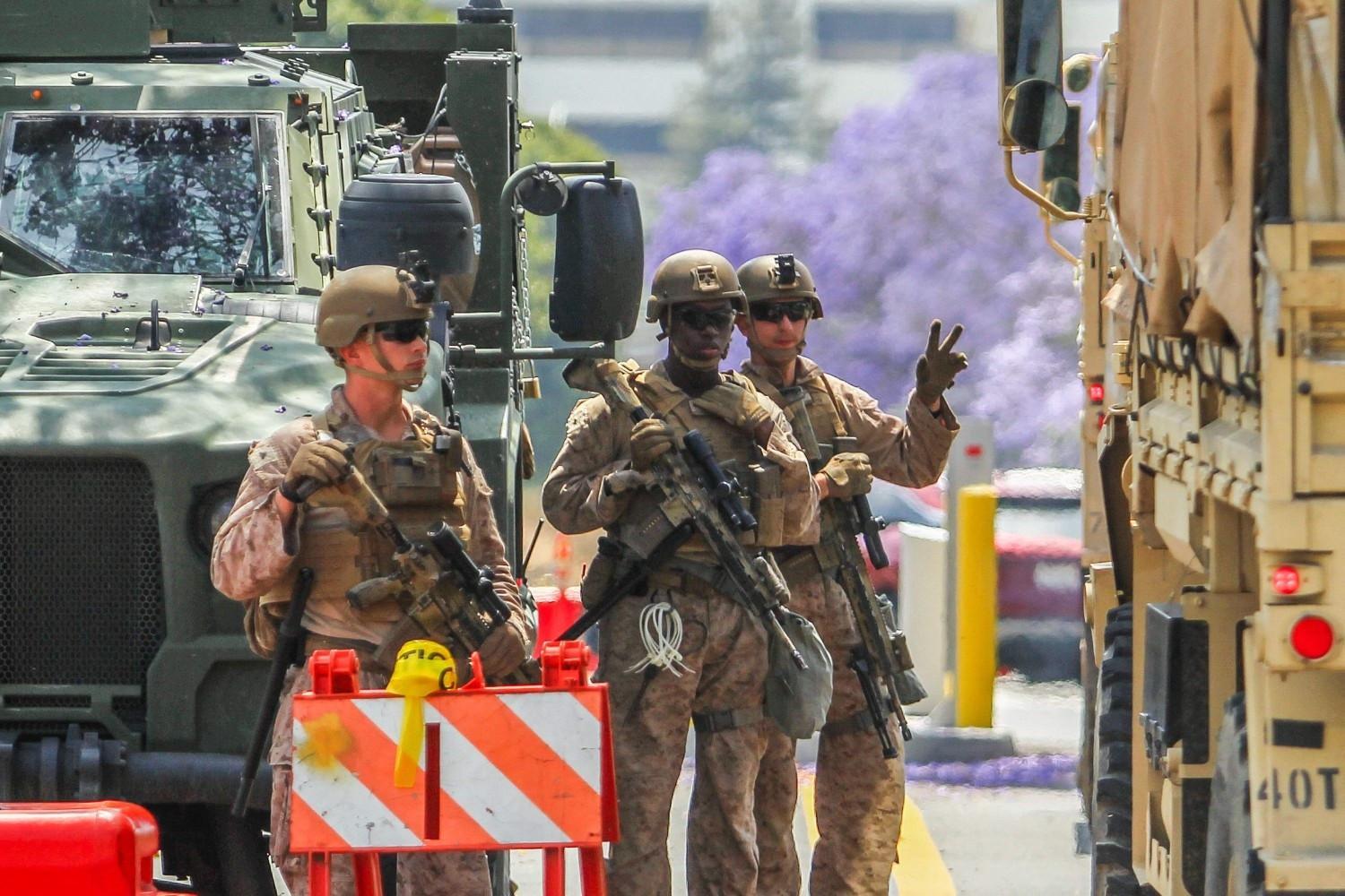 Marines deploy in LA ahead of mass anti-Trump protests