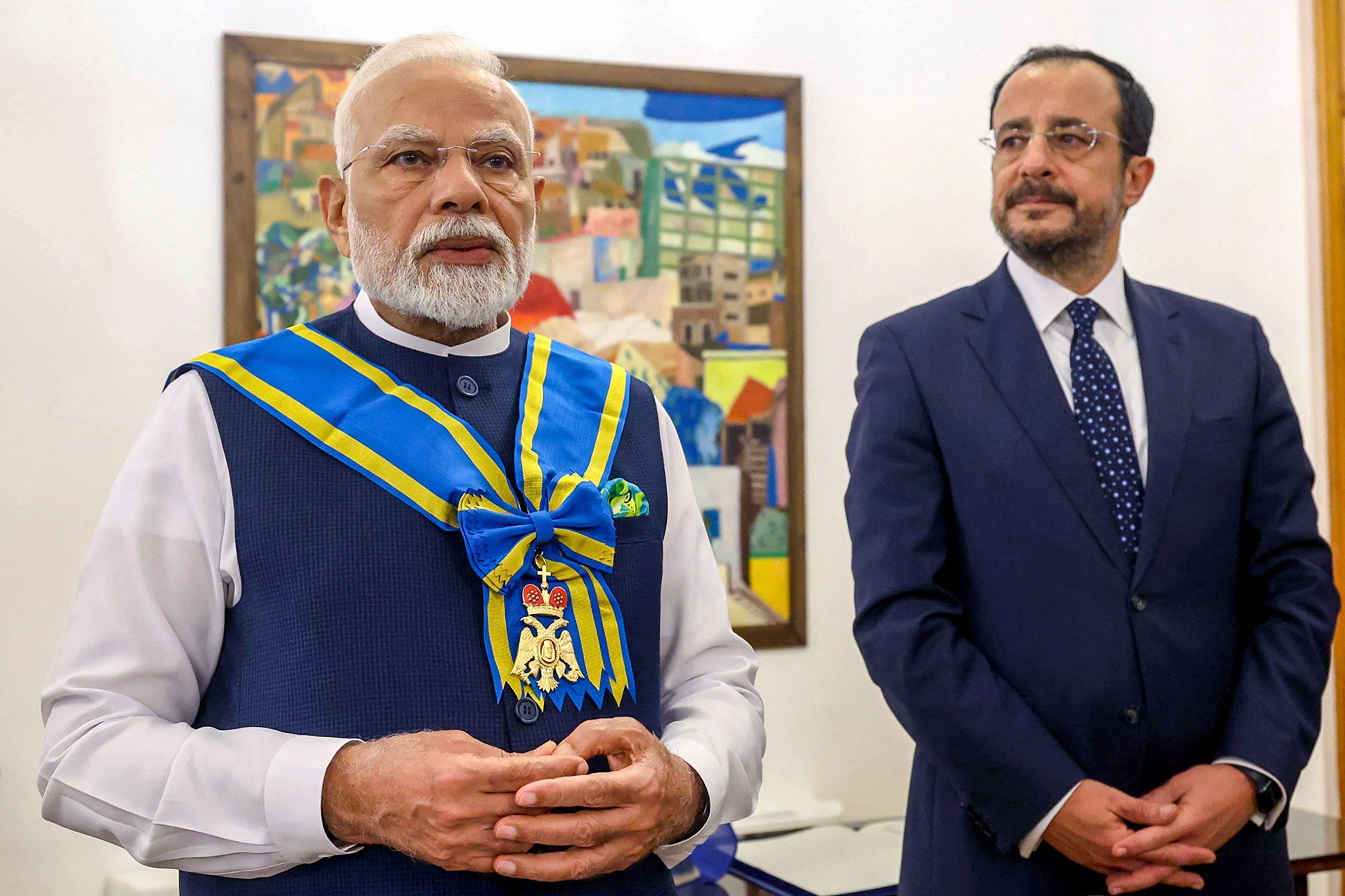 Modi vows to deepen ties with Greek Cyprus during rare visit