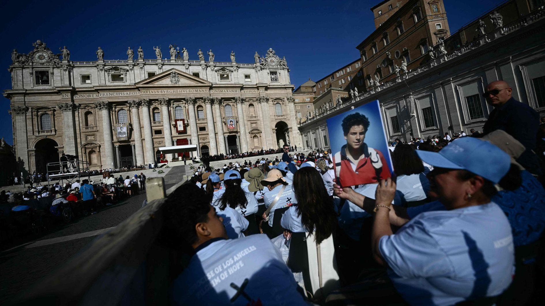 Huge crowds at the Vatican as teen becomes first millennial saint