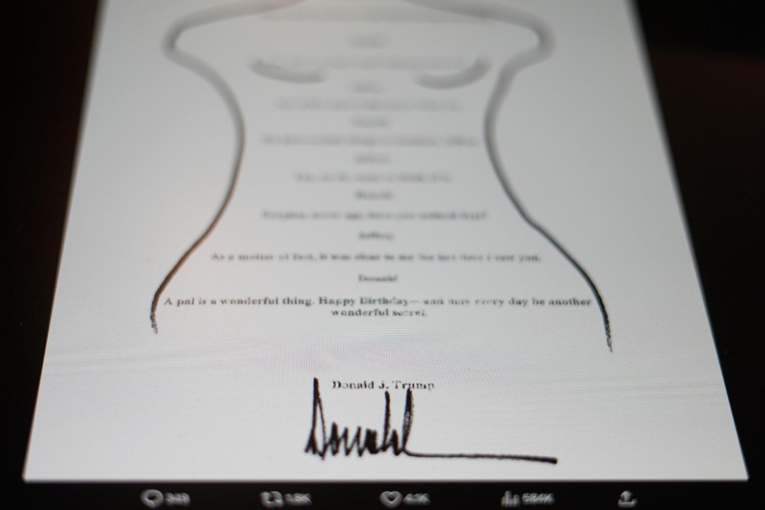 Trumps alleged birthday note to Epstein released
