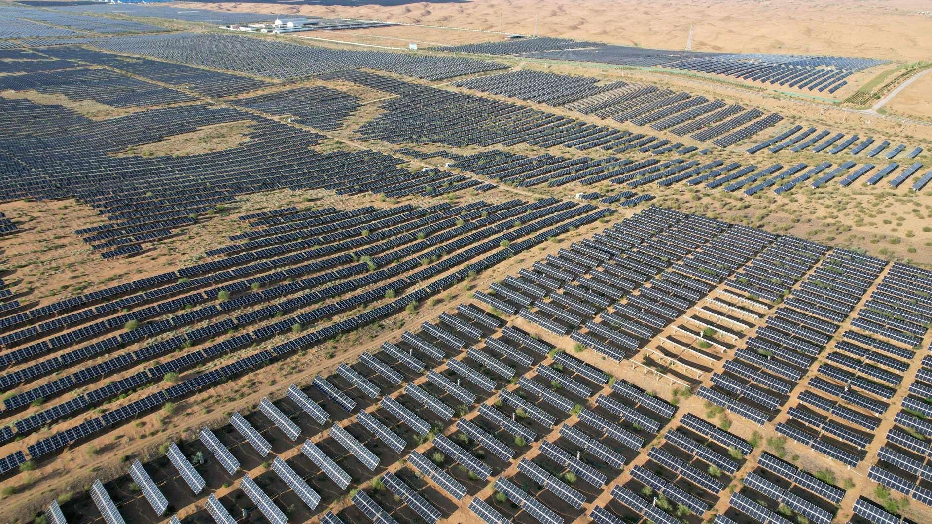 Glimmering sea of solar as China expands desert installation