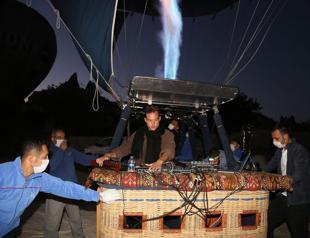 DJ performance in hot air balloon