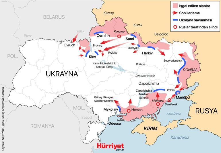 Haritalarla 14 günde Rusya Ukrayna savaşı Irpin aşılırsa Kiev ne kadar