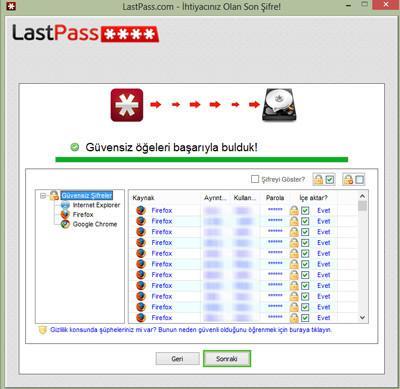 Parolalarınızı güvenle saklayın