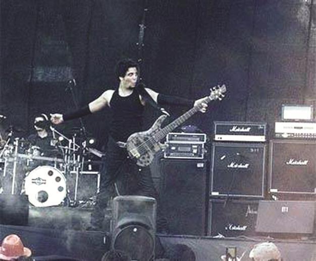 Hardcore band live at club