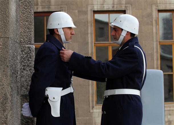 Police take over guard duty at Turkish Parliament