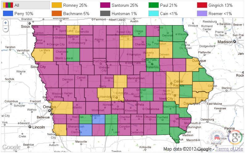 Romney takes Iowa by eight votes
