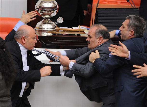 Turkish deputies duke it out as words fail in Parliament