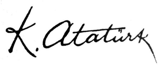 Atatürks handwriting in digital font