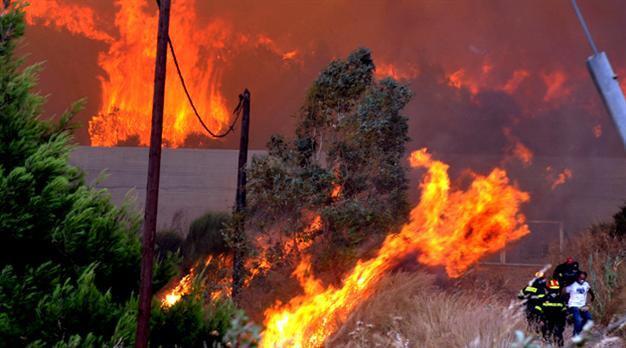 Wildfire rages near Athens, threatens homes