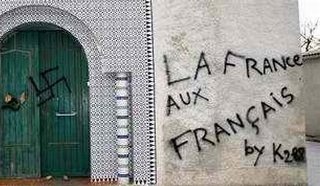 French mosque desecrated by human excrement
