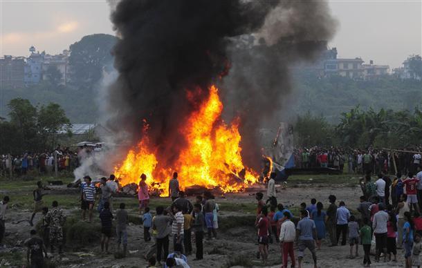 19 killed as Everest-bound plane goes down in flames