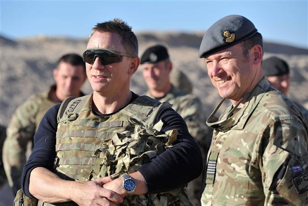 James Bond actor visits UK troops in Afghanistan