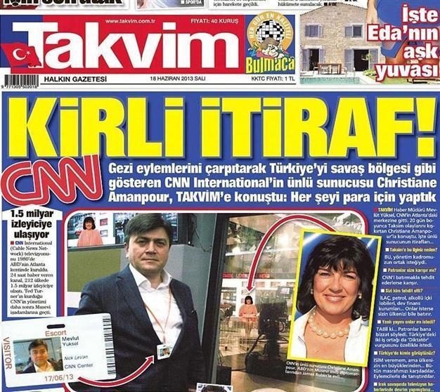 Turkish daily Takvim files complaint against CNNs Christiane Amanpour