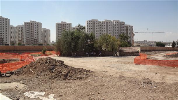 Lone house stands in gigantic construction site in Ankara