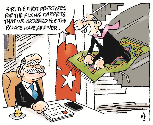 Hürriyet cartoonist Latif Demirci draws