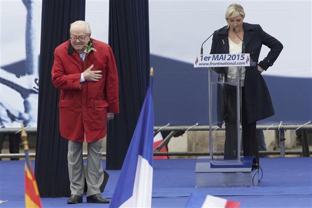French National Front leader Le Pen says her father should no longer speak for the party