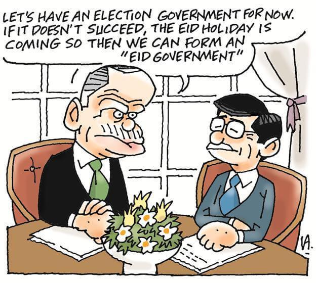 Latif Demirci draws: Turkeys Erdoğan meets with PM Davutoğlu