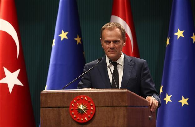 EU’s Tusk condemns PKK and attacks against media, HDP