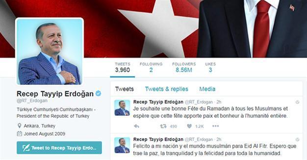 President Erdoğan shares Eid al-Fitr message in 12 languages on Twitter