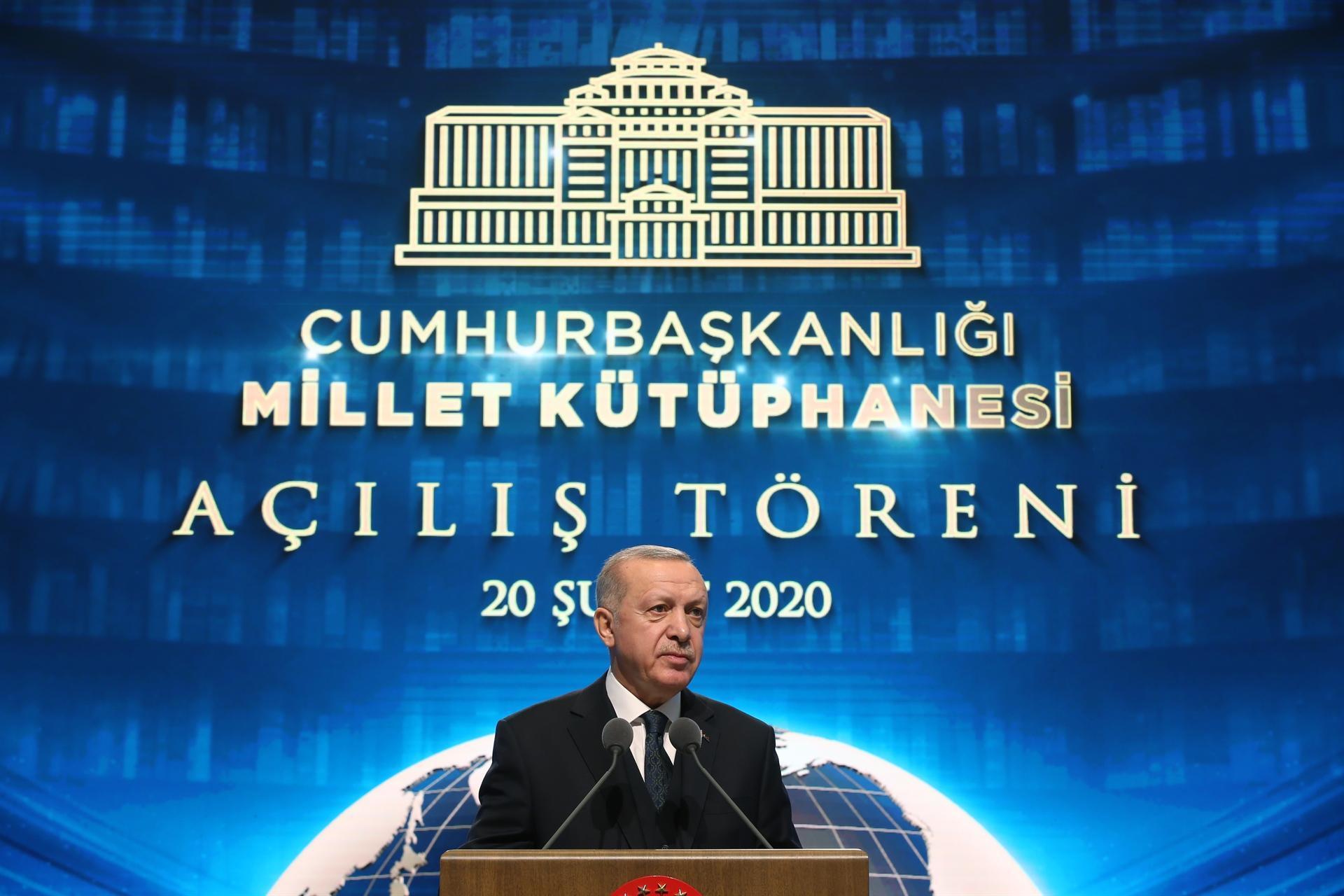 Erdoğan opens Turkey’s largest library under presidential complex ...