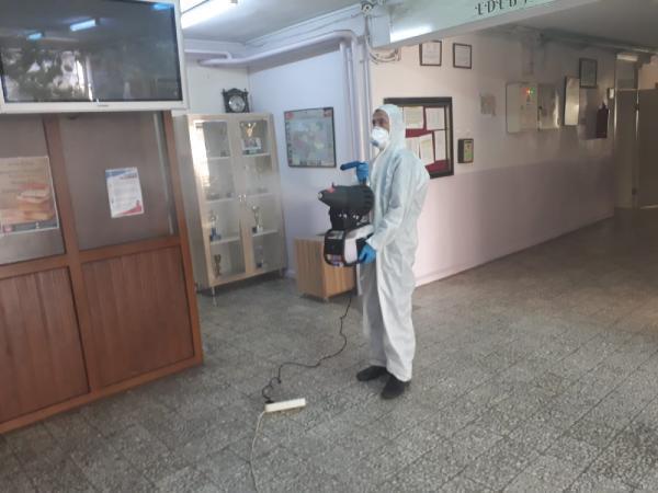 Orhaneli'de okullar dezenfekte ediliyor