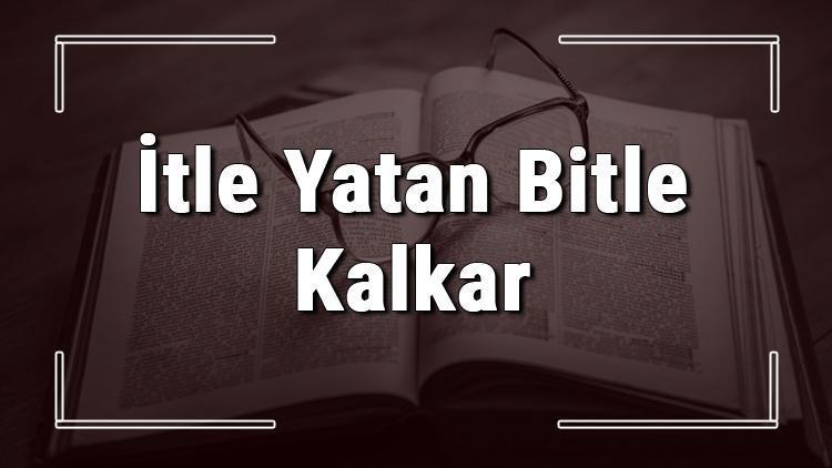 İtle yatan bitle kalkar atasözünün anlami ve örnek cümle içinde kullanimi (tdk)