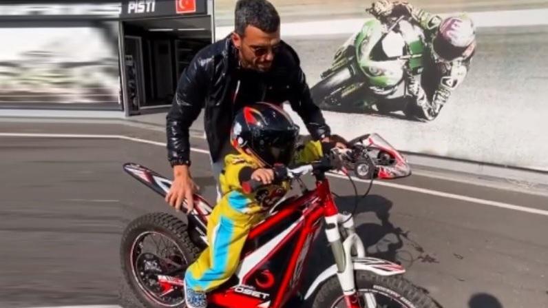 Motorcyclist champ faces criticism for filming his 2 year old son