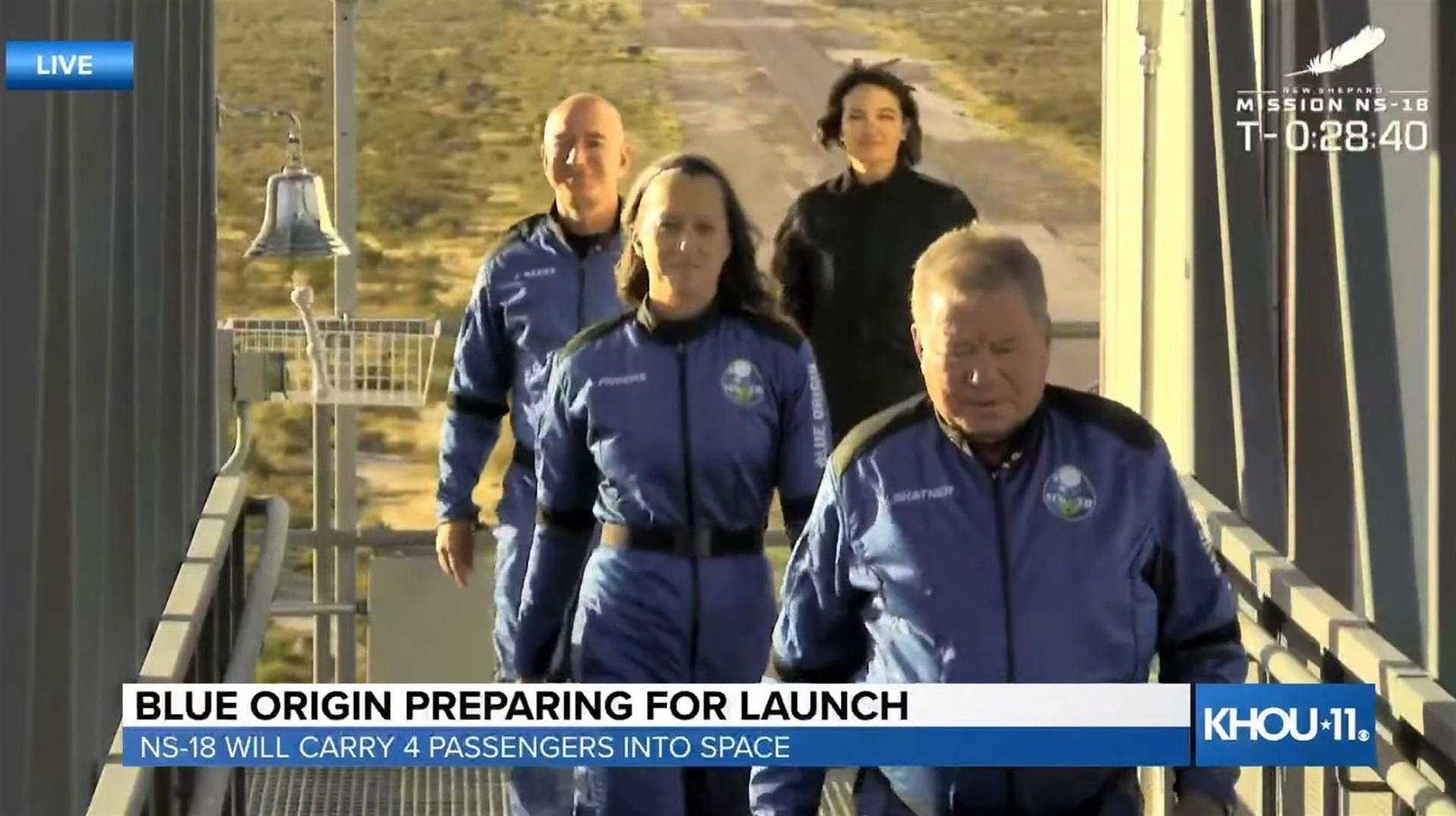 Blue Origin launches William Shatner, TV's Captain Kirk, into space