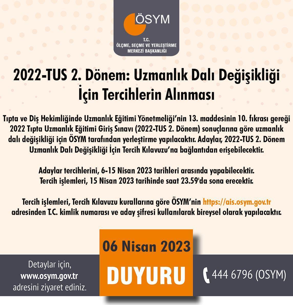 TUS tercihleri nasıl yapılır, ne zaman bitiyor? 2022 TUS 2. dönem