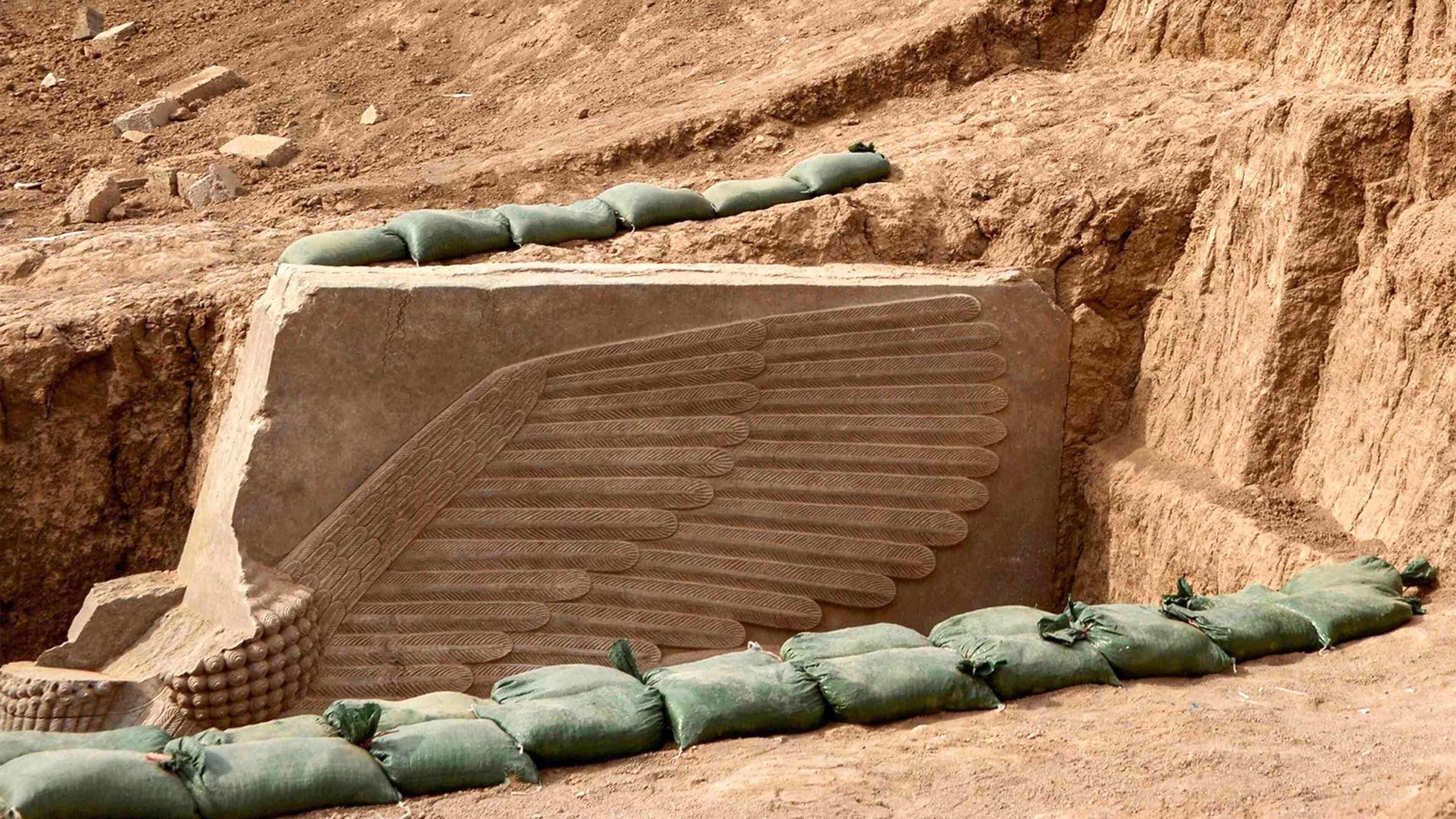 Iraq dig unearths 2,700-year-old winged sculpture largely intact