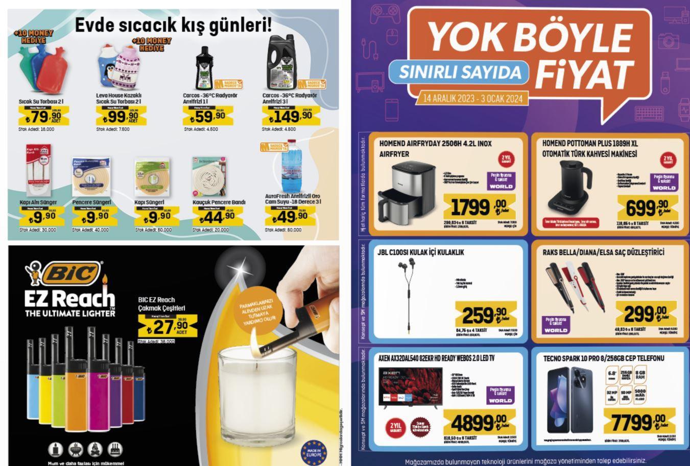 Migros 22 Aralık-3 Ocak 2024 indirimli ürünler kataloğu | Airfryer, Elektrikli ısıtıcı, masa lambası, yılbaşı ağacı ve süslemeleri, ütü, blender set, çay makinesi raflarda yerini aldı