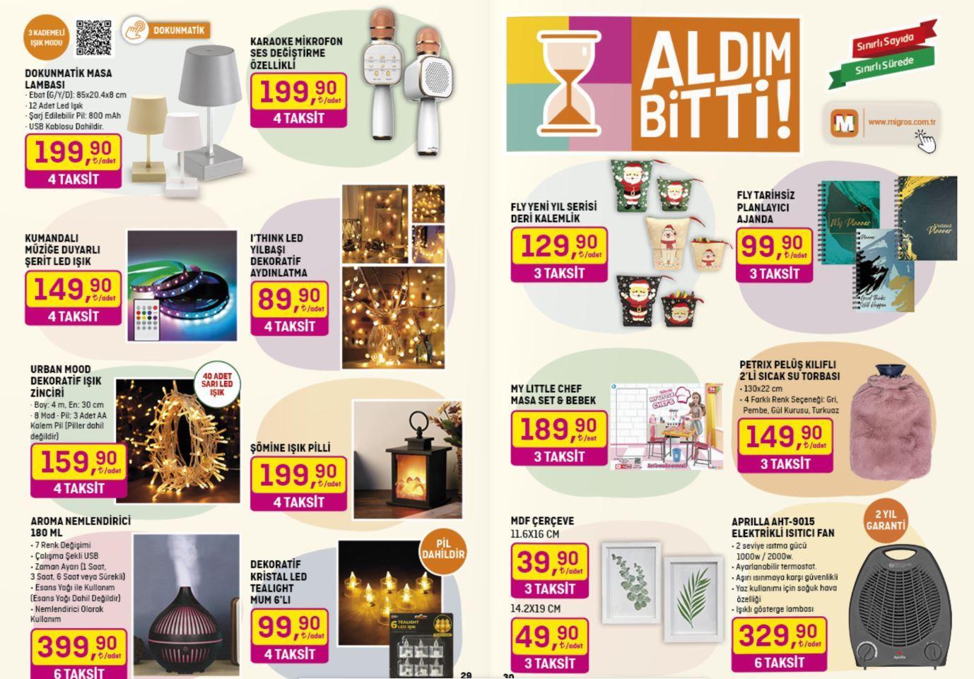 Migros 22 Aralık-3 Ocak 2024 indirimli ürünler kataloğu | Airfryer, Elektrikli ısıtıcı, masa lambası, yılbaşı ağacı ve süslemeleri, ütü, blender set, çay makinesi raflarda yerini aldı