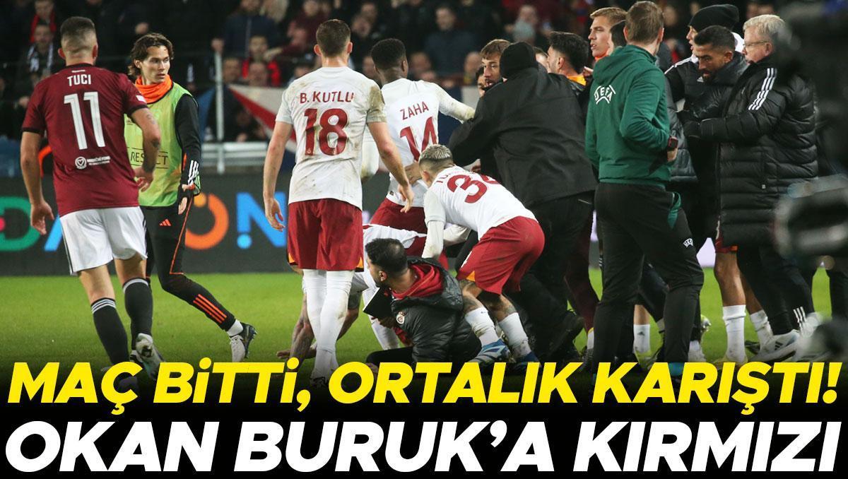 Sparta Prag-Galatasaray maçı sonrası olay Oyuncular arasında gerginlik Okan Buruk