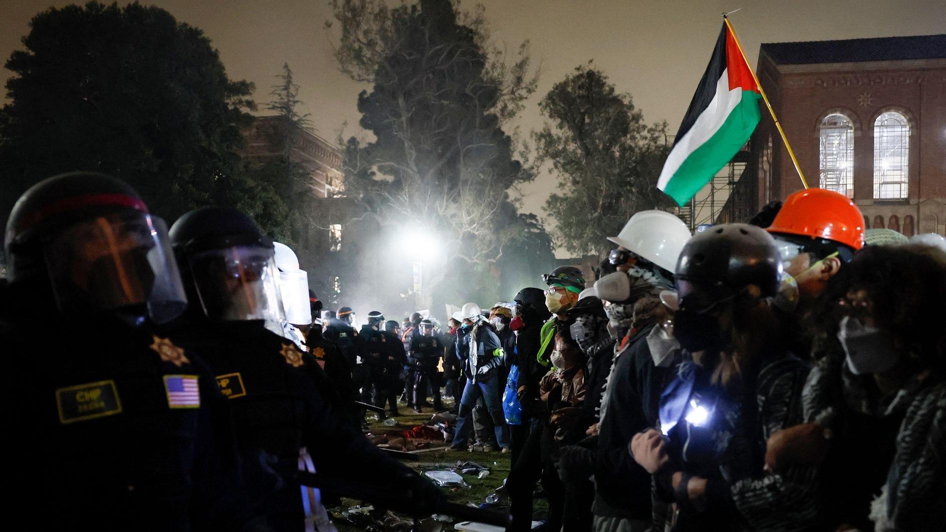 Police clash with protesters at UCLA in campus unrest over Gaza - World ...