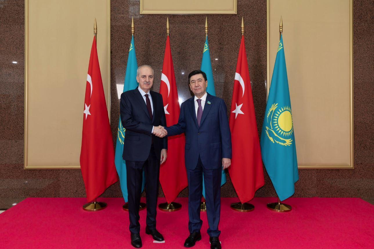 TBMM Başkanı Kurtulmuş Kazakistan Meclis Başkanı Koşanov ile görüştü
