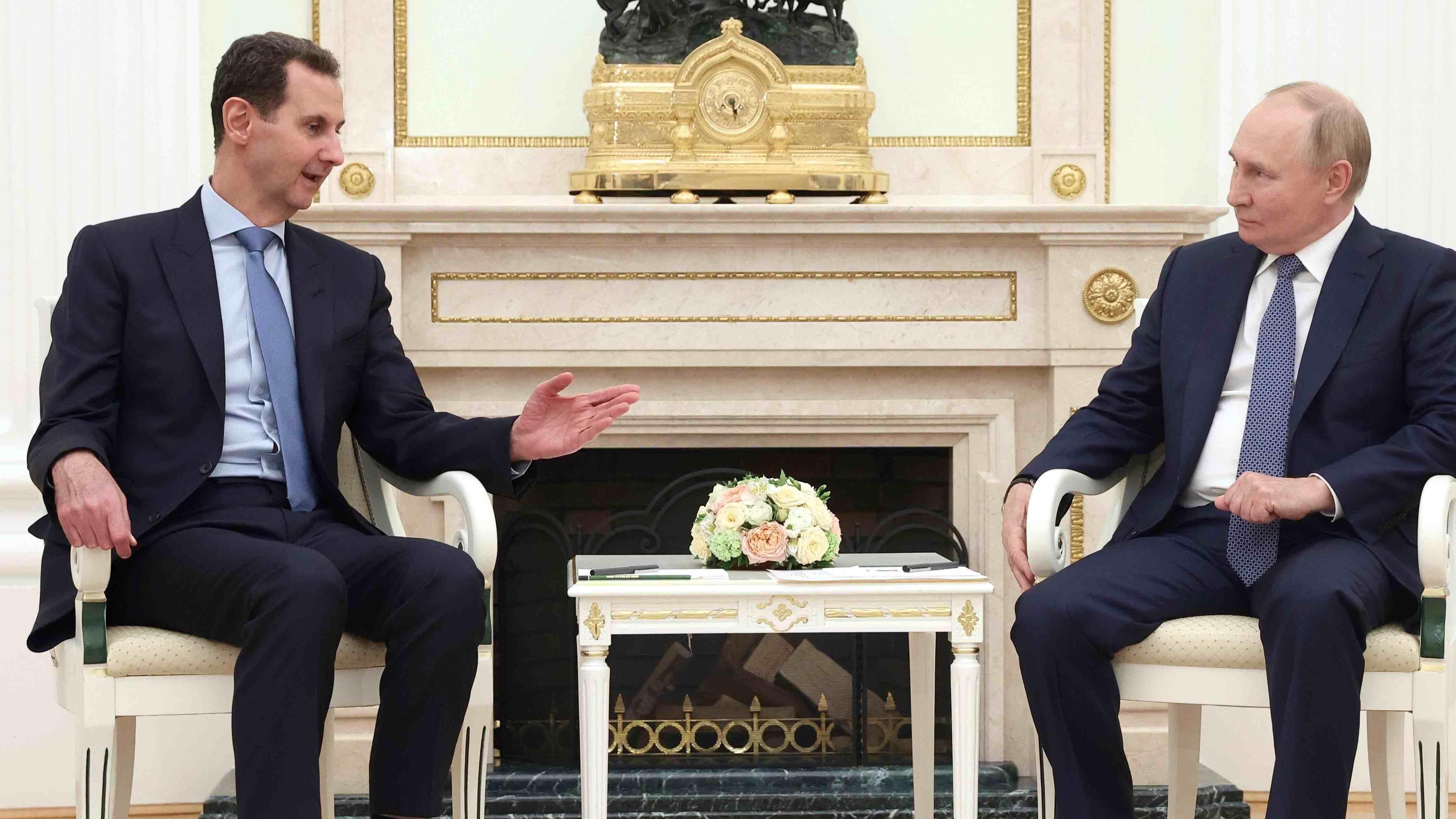 Russian Leader Putin Meets Syrian President Assad In Moscow - World News