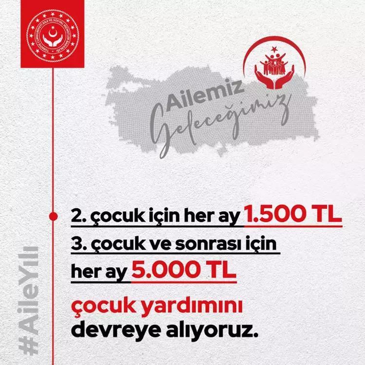 1. 2. VE 3. ÇOCUK YARDIMI AYLIK NE KADAR, KAÇ TL OLDU