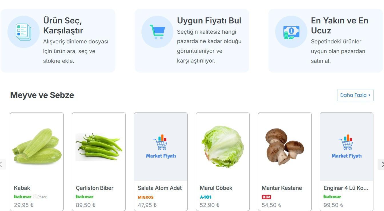 Market fiyatı ürün karşılaştırma ekranı (marketfiyati.org.tr) || TUBİTAK Zincir market fiyatları sitesinde 50 bine yakın ürün yer alıyor...