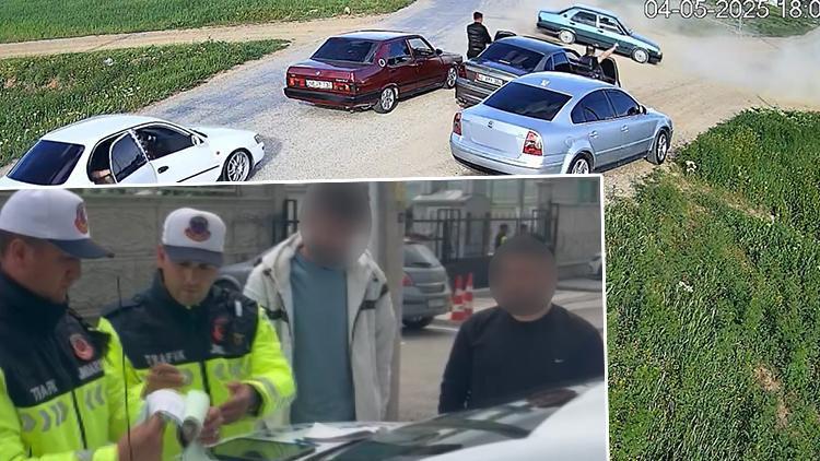 Şehir magandaları yolu kapatıp drift attı!