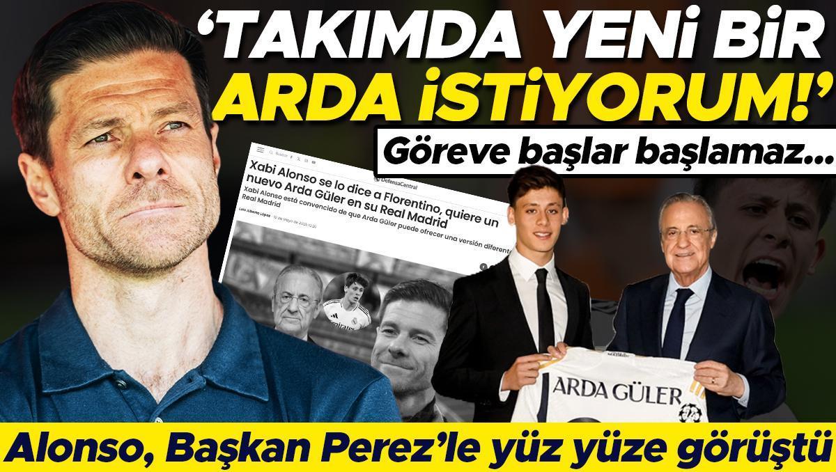Xabi Alonso, Başkan Florentino Perez'le görüştü! 'Real Madrid'de yeni bir Arda Güler istiyorum'