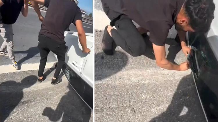 Yardıma koşan adama şaşırtan tepki: Ters dönen araçtaki kişiler böyle seslendi