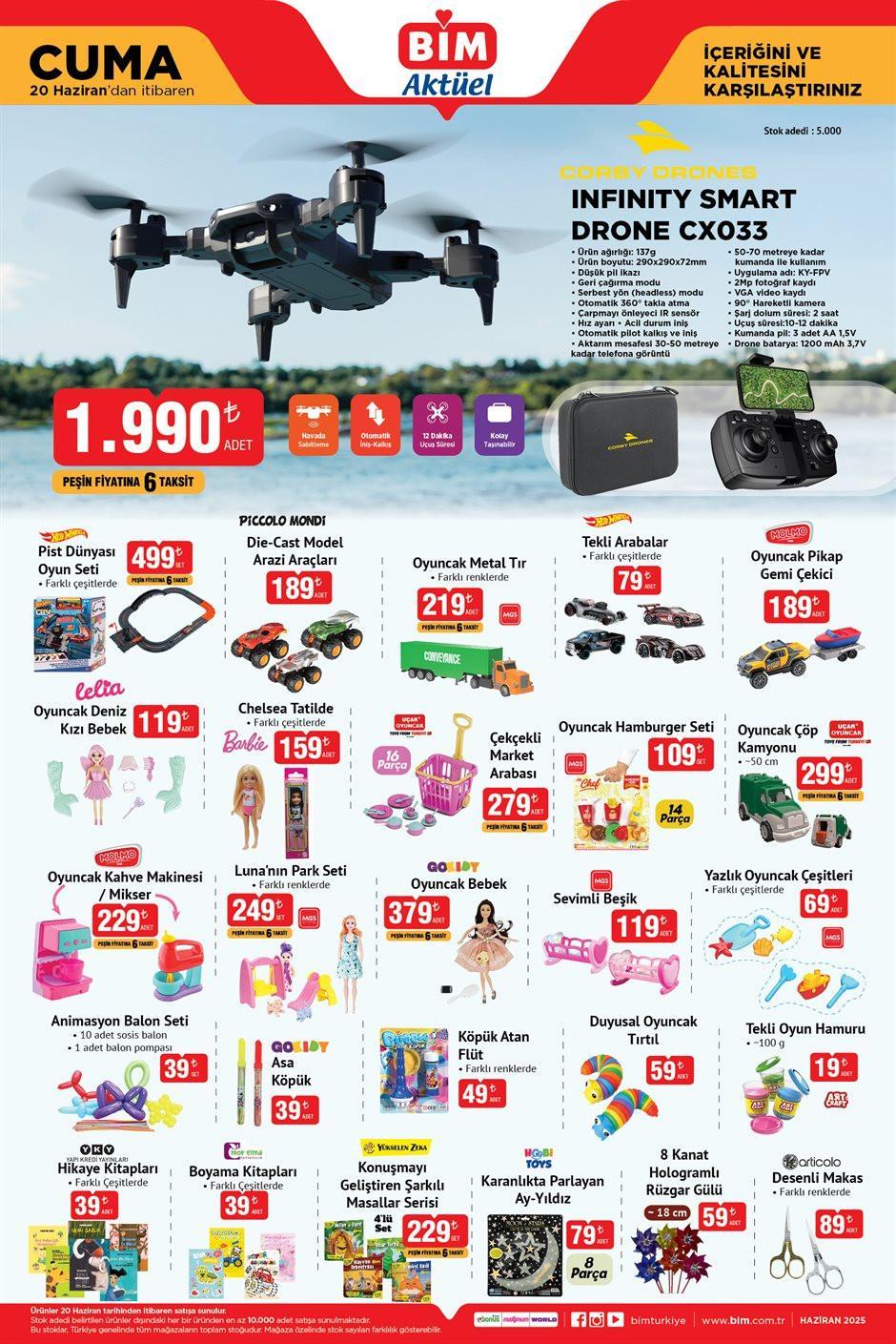 SATIŞA ÇIKIYOR BİM AKTÜEL 17-20 HAZİRAN 2025 KATALOĞU | Bimde bu hafta neler var Bim katalog Smart Drone, Hamak, Katlamalı Çadır getiriyor