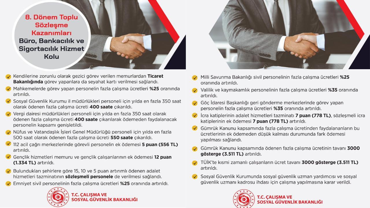 8. DÖNEM KAMU TOPLU SÖZLEŞME KAZANIMLARI NELER