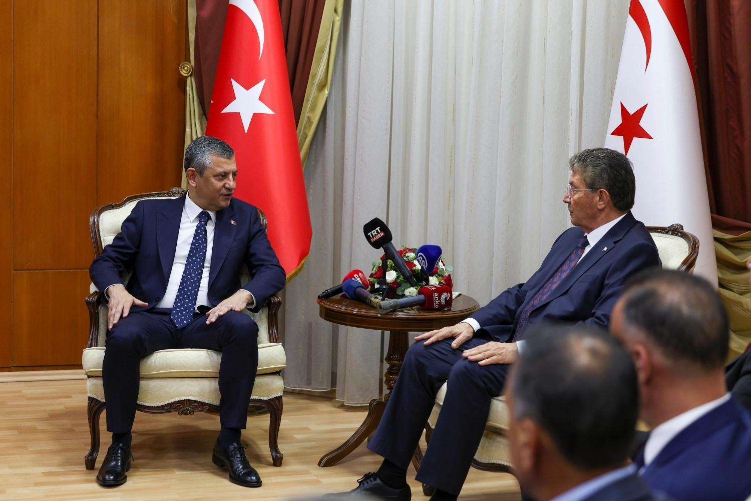 CHP leader visits Turkish Cyprus to hold high-level talks