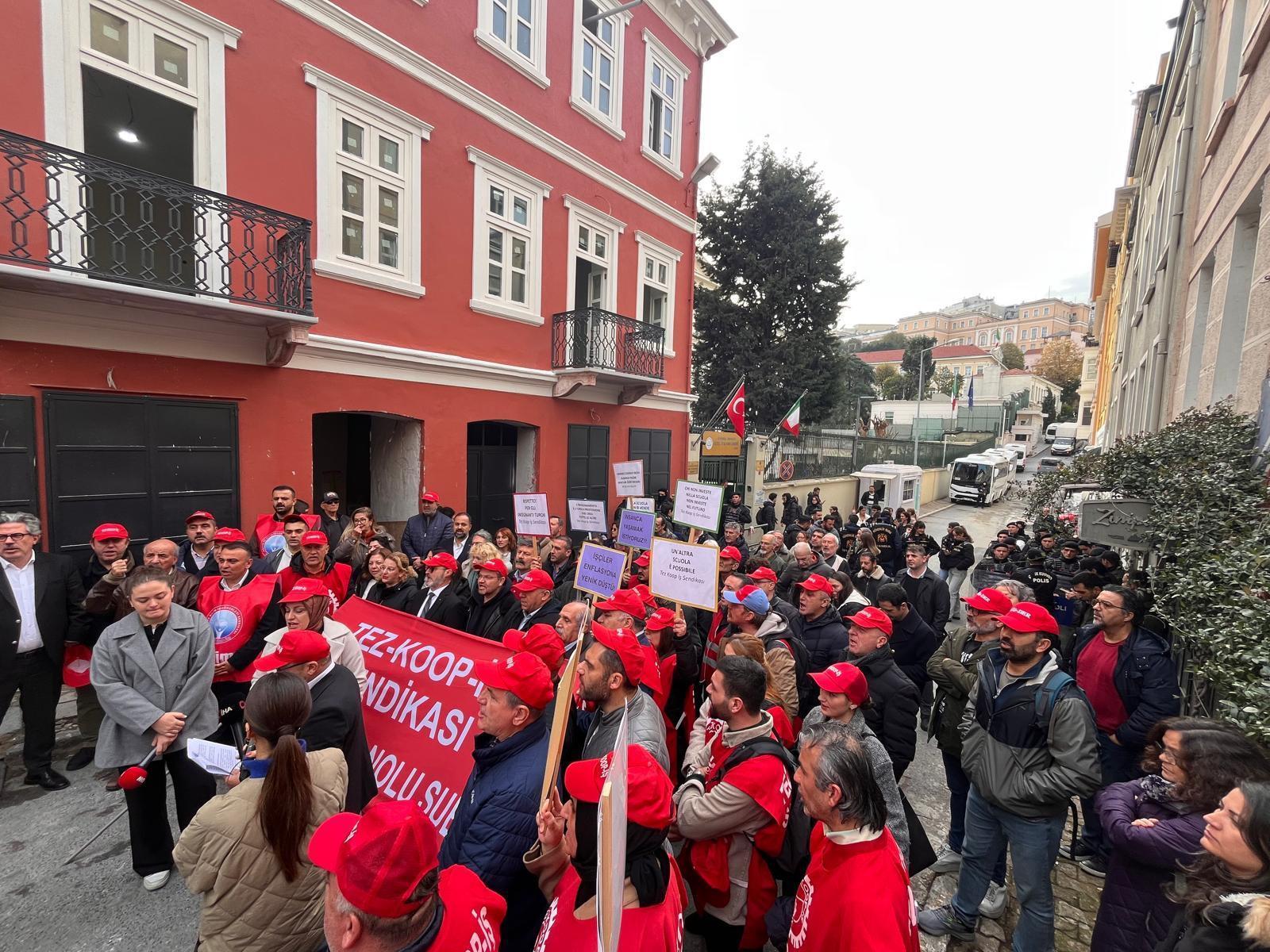 Turkish teachers at Istanbul’s Italian high school strike over pay gap