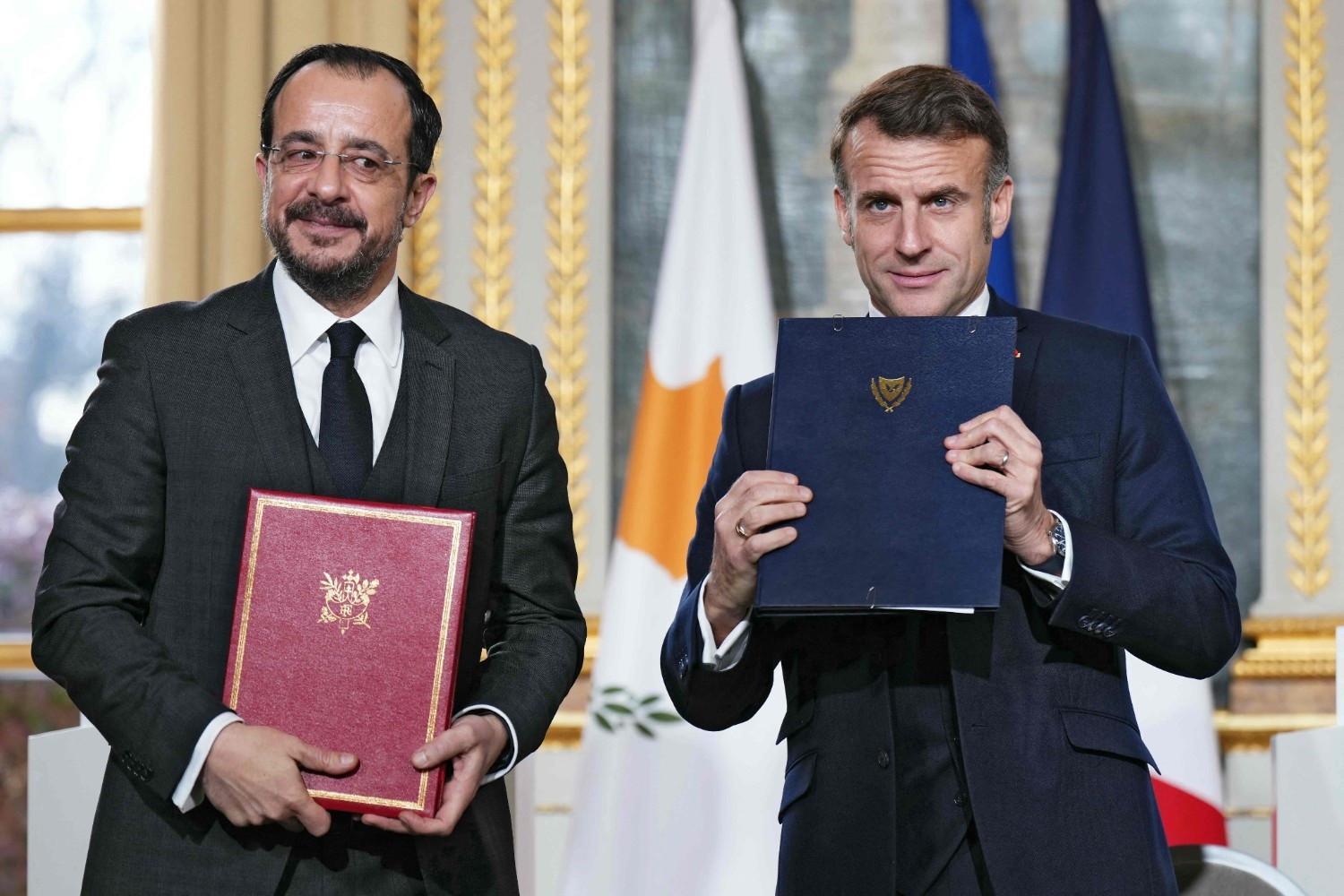 Greek Cyprus, France sign strategic partnership deal