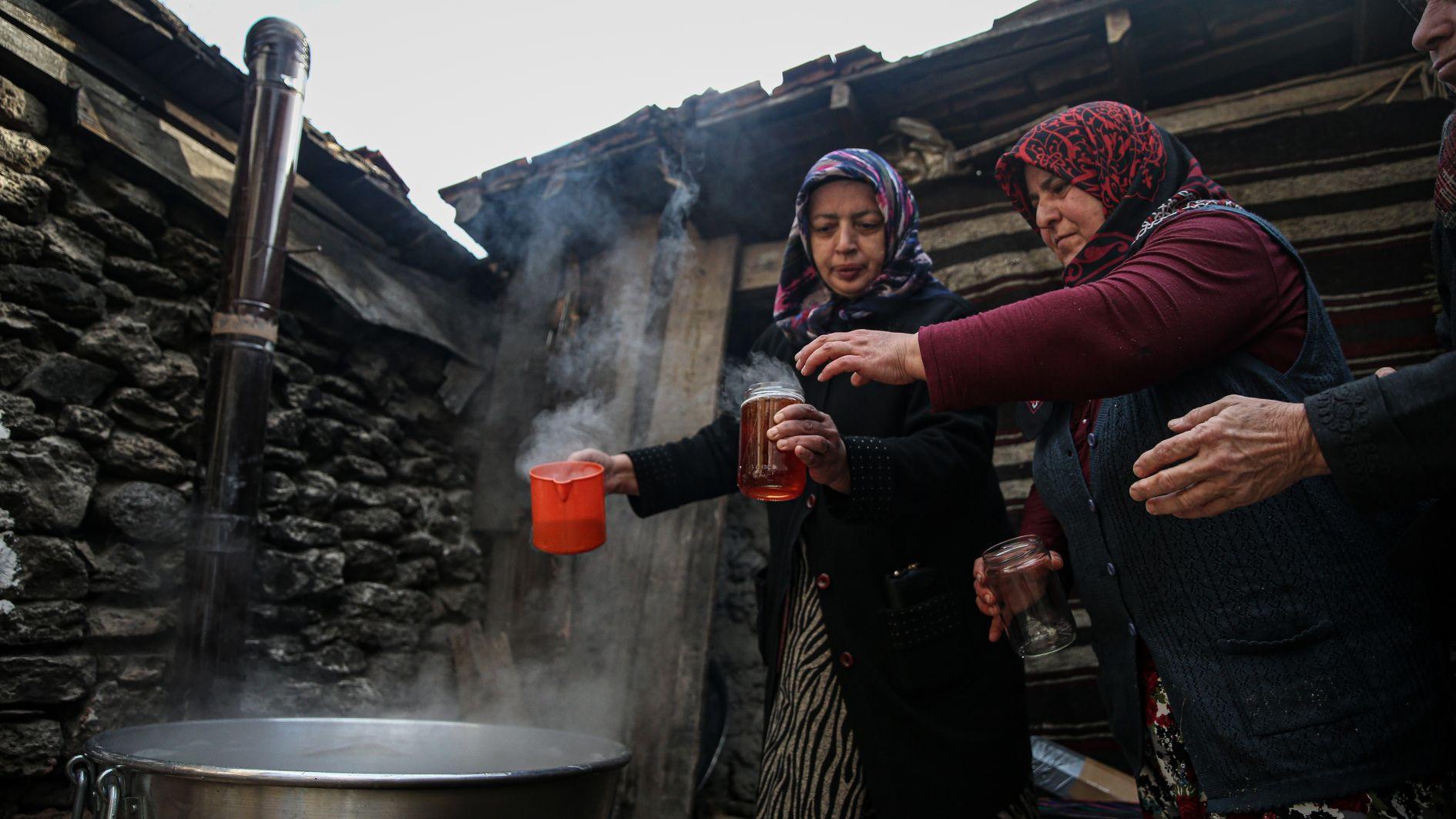 Uludağ women turn boil pine cones into prized ‘pekmez’