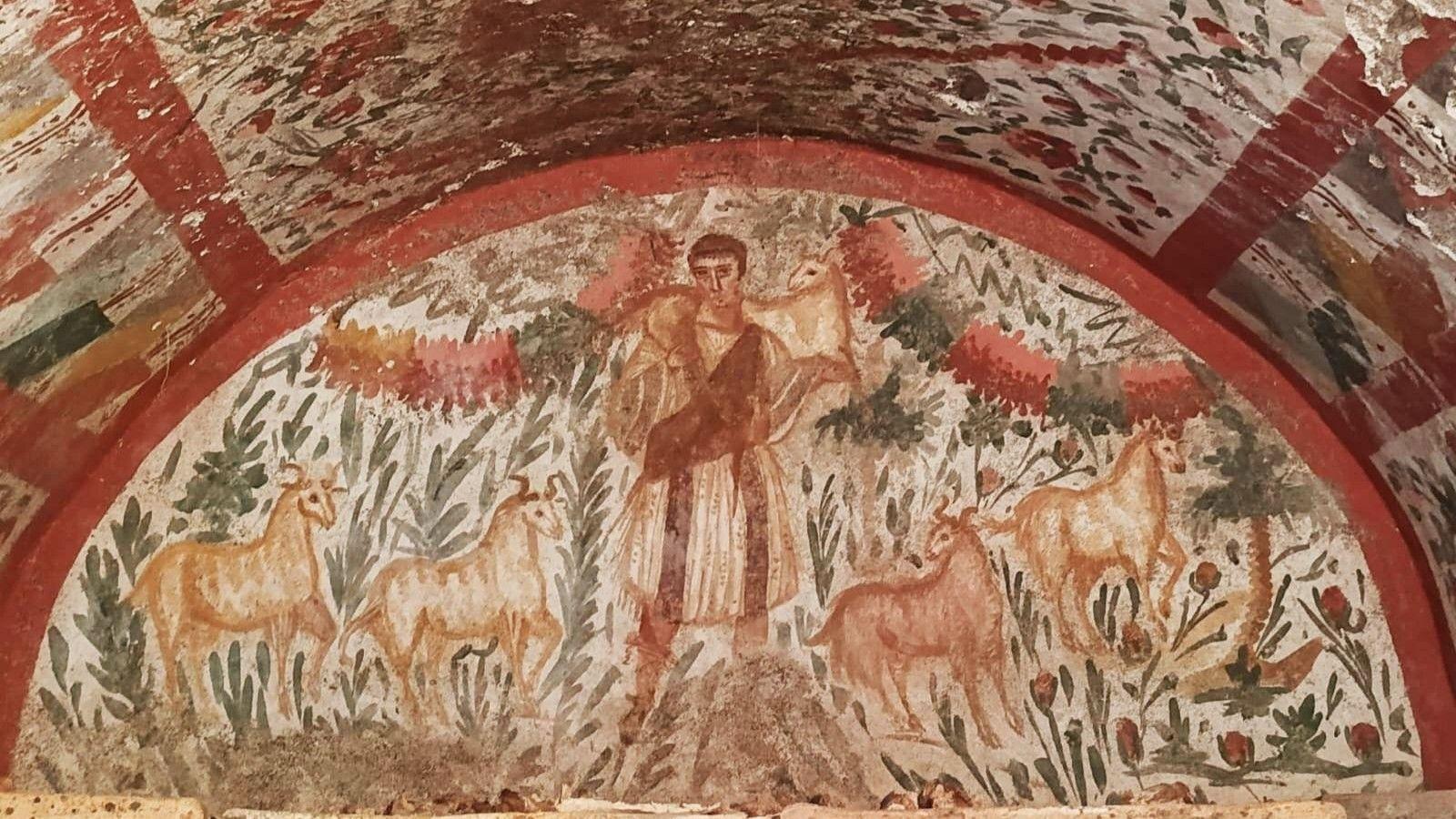 Rare Jesus fresco discovered in İznik necropolis